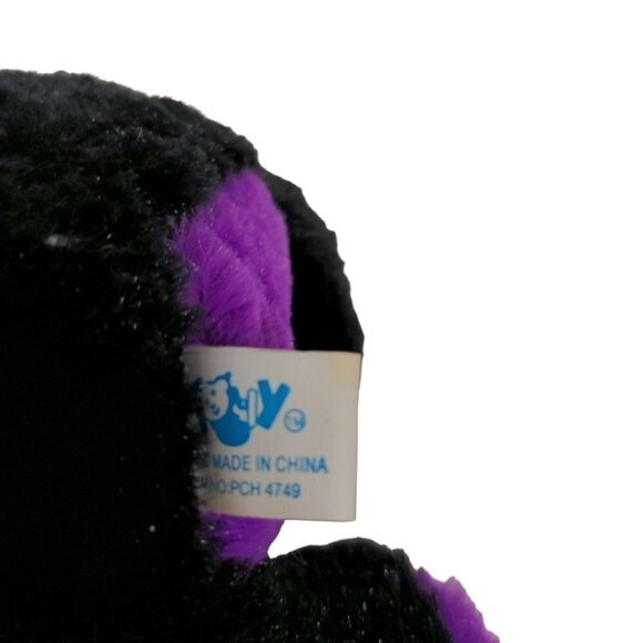 Puli Halloween Black Purple Bat Teddy Bear Plush Stuffed Animal 8" - Picture 6 of 7